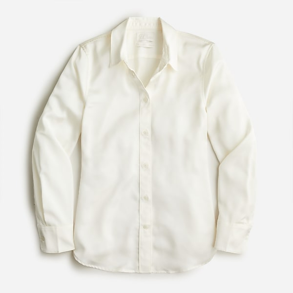 NWT J.Crew womens Slim-fit drapey shirt BL104 / Ivory / size 12
